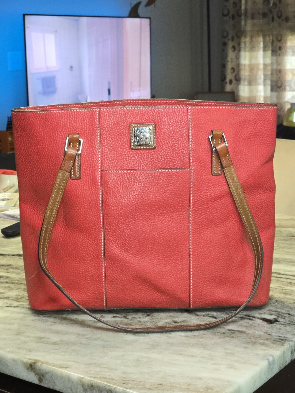 Dooney & Bourke Red Leather Tote Bag